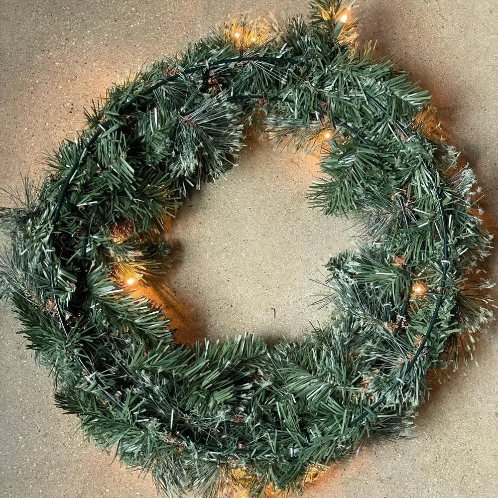 Pre-Lit Christmas Door Wreath (Plug-In Wreath!)